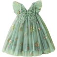 thumbnail image 1 of Robe Tutu pour Bébé Fille Princesse Sans Manches Papillon Tulle Robe d'Été pour Fête d'Anniversaire, 1 of 7