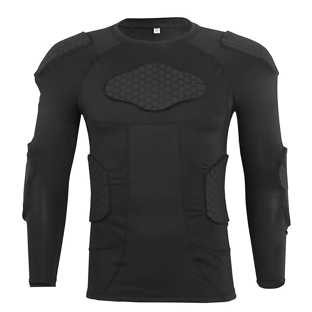 Details about   Long Sleeve Training Compression Shirt W/ EVA Sponge for Football Baseball 