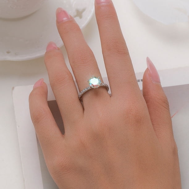 Anillo de plata de ley S925 con incrustaciones de circonitas de colores, diseño de nicho para mujer, joyería de plata de lujo ligera y de alta gama