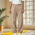 thumbnail image 2 of DJDLJWCJ Boys Fleece Lined Cargo Pants Elastic Waist Casual Fall Winter Warm Jogger Trousers Khaki Size 5T, 2 of 5