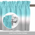 thumbnail image 6 of Gradient Blue Valance Curtain Teal to Grayish White Window Valances Rod Pocket Short Curtains Window Treatments for Kitchen Bedroom Bathroom Laundry 42" x 18", 6 of 9