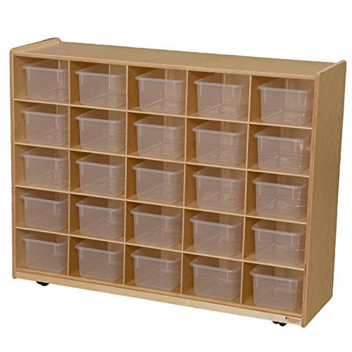 Wood Designs 16001 25 Tray Storage with Translucent Trays