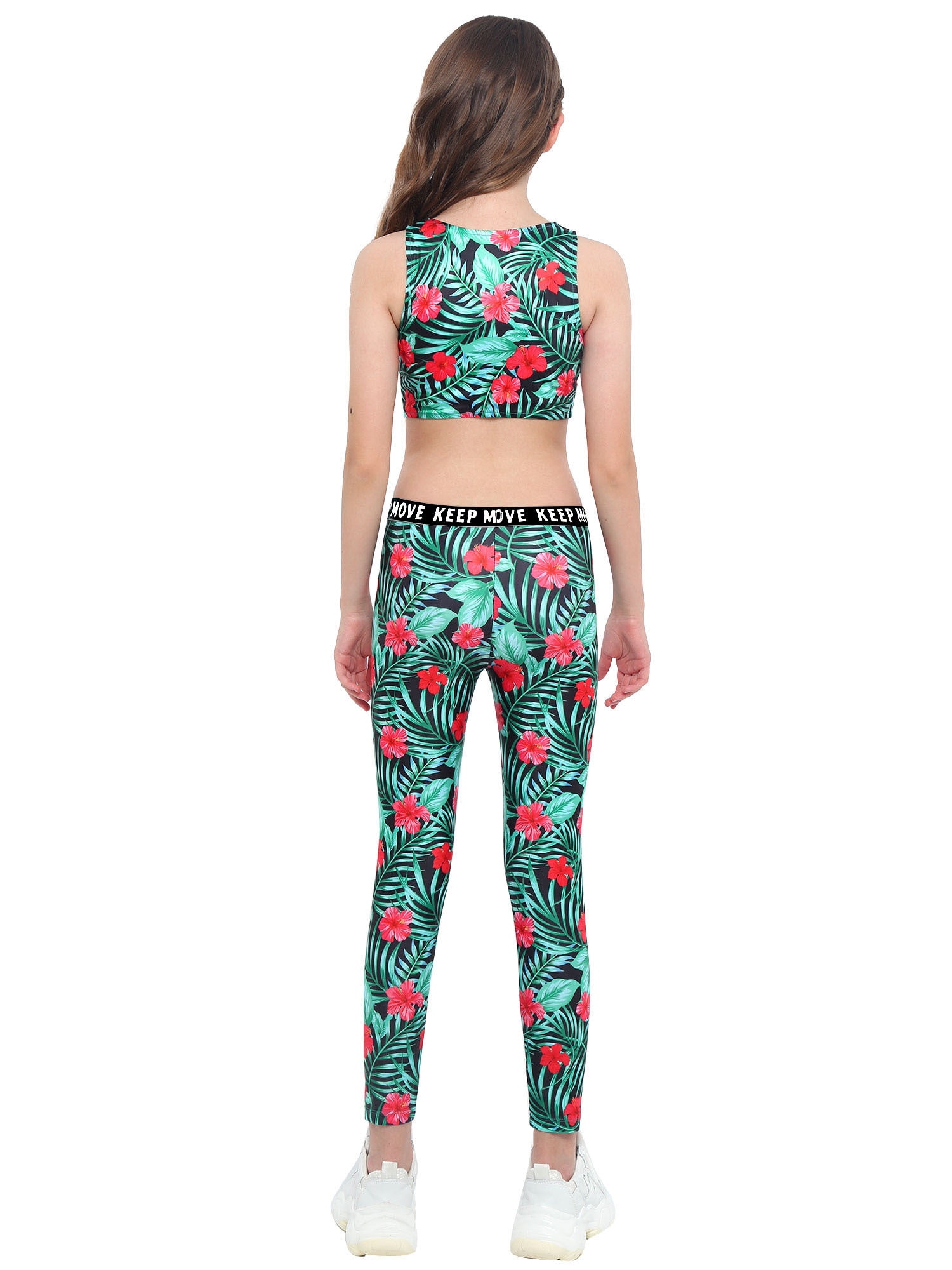 Ensemble Sport Fille - Crop Top + Sweat à Capuche + Legging Pour Danse Yoga Fitness