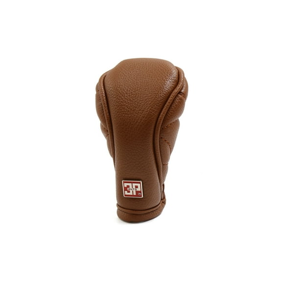Unique BargainsCar Brown Faux Leather Anti-slip Zipper Clouse Gear Shift Knob Cover Protector