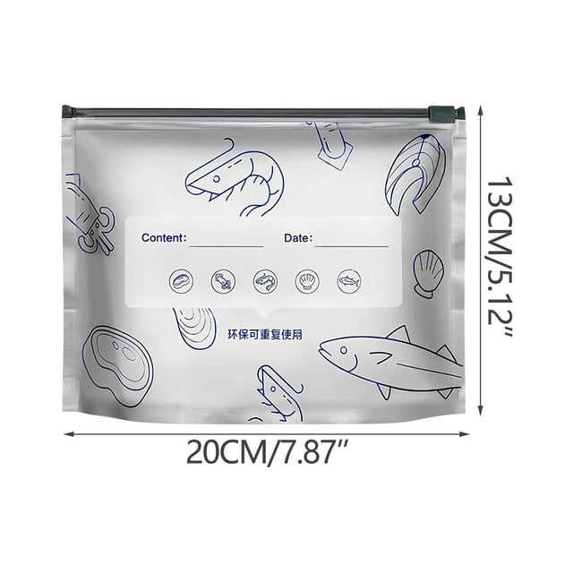 Vwrxbz Food Grade Aluminum Foil Ziplock Bags - 10 Pack Sealing Bags for Refrigerator Freezer Storage