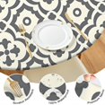 thumbnail image 4 of Boho Floral Print Round Tablecover with Elastic Hem, 44 Inch Fits 38"-42" Tables, Easy Clean Surface for Everyday Dining and Events, 4 of 7
