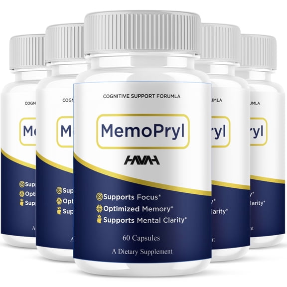 (5 Pack) Memopryl Advanced Brain Health Capsules, Memo Pryl Daily Nootropic Support (300 Capsules)