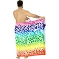 thumbnail image 2 of HAPPY BAY Men's Pareo Swim Trunk Surfing Sarong LGBTQ Pride Rainbow Stripe Long Beach Wrap One Size Colorful, Abstract Summer Vacation Party, 2 of 5