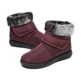 thumbnail image 4 of YAZI Women Winter Mid Calf Snow Boots Warm Faux Fur Lined Waterproof Non-Slip Flat Shoes/Red, 4 of 8