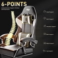 thumbnail image 6 of HLDIRECT Ergonomic Gaming Chair with Footrest, Gamer Chair with Lumbar & Headrest, Computer Chair for Adults, Black & White, 6 of 6