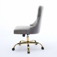thumbnail image 2 of Chaise de Bureau pour Meubles, Chaise de Bureau Moderne Rembourrée en Velours Capitonnée à Boutons pour la Maison avec Base en Métal Doré, Chaise de Bureau Réglable Chaise de Bureau Pivotante, 2 of 5