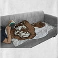thumbnail image 6 of Dinosaur Soft Flannel Fleece Throw Blanket, Pattern of T-Rex Fossil in the Ground Dead Bones Archeology Prehistory Theme, Cozy Plush for Indoor and Outdoor Use, 70" x 90", Brown White, by Ambesonne, 6 of 6