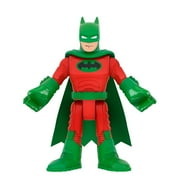 Replacement Part for Fisher-Price Imaginext Playset Inspired by DC Superfriends Holiday Theme - HML59 ~ Replacement Poseable Batman Figure ~ Dressed in Red and Green