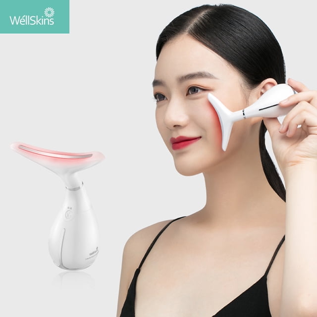 Wellskins Appareil de Massage Raffermissant et Rajeunissant pour la Peau Machine de Beauté Intelligente Anti-Rides pour le Cou - Dispositif de Vieillissement Instrument Inductif Nutritif