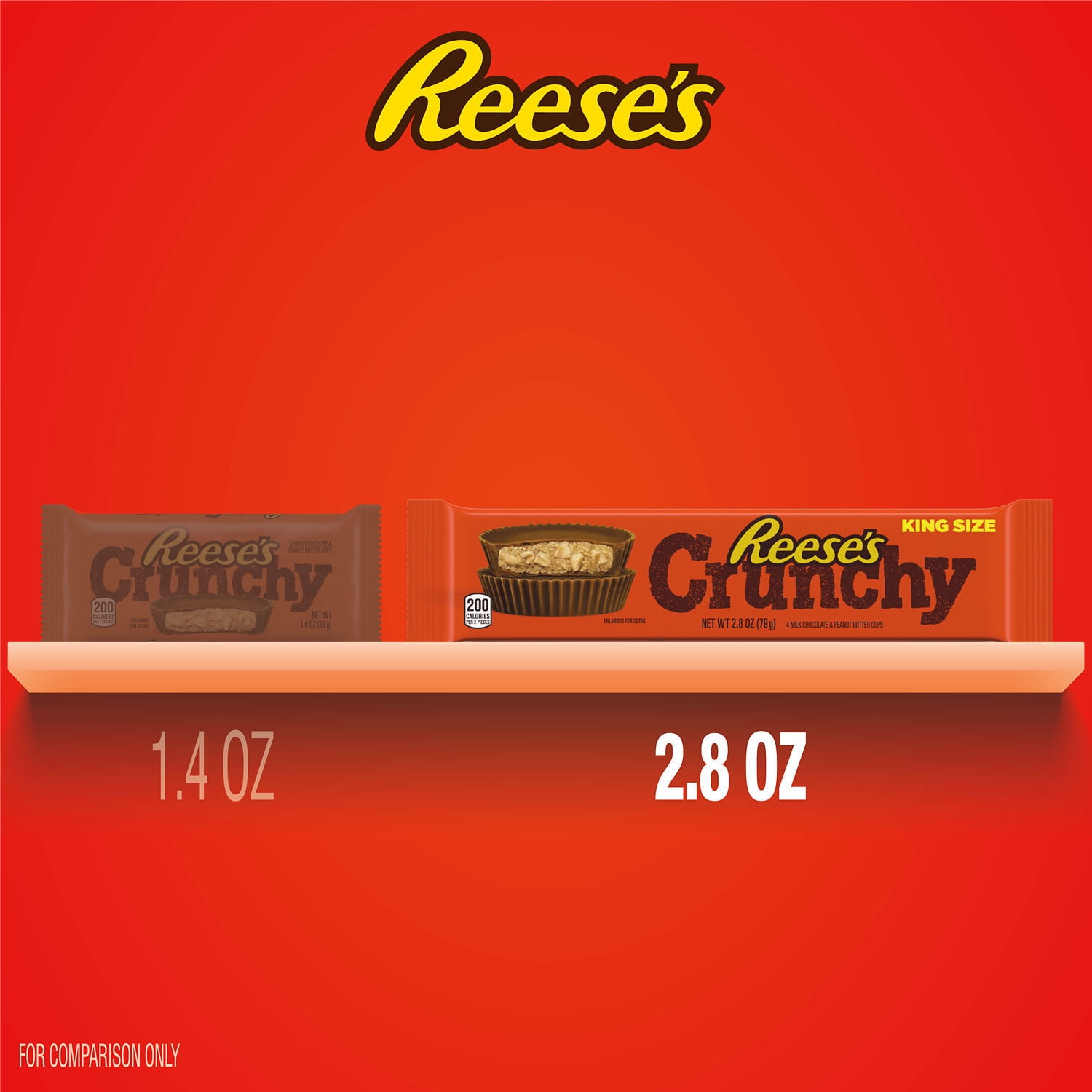 REESE PEANUT BUTTER CUPS CRUNCHY KING SIZE