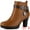 Brown, variant on Unique Bargains Platform Block Heel Boots Buckle Ankle Boots for Women Brown 9.5