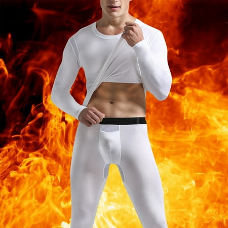 

Aueoeo Thermal Underwear For Men Men Solid Casual Round Neck Ice Silk Mesh Breathable Keep Warm Underwear Suit Clearance