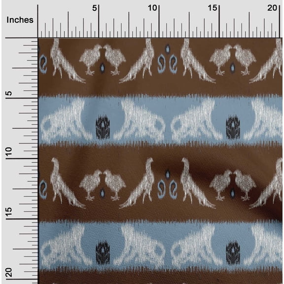 oneOone Cotton Poplin Fabric Stripe|Bird & Monkey Ikat Print Fabric BTY 56 Inch Wide