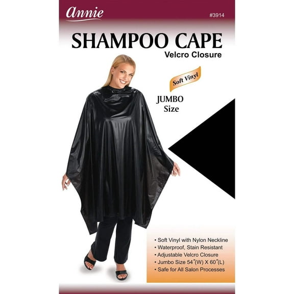 Annie Shampoo Cape with Velcro Closure | Waterproof Salon Cape – Multiple Sizes