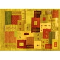 thumbnail image 1 of Ahgly Company Machine Washable Indoor Rectangle Abstract Yellow Contemporary Area Rugs, 5' x 8', 1 of 4