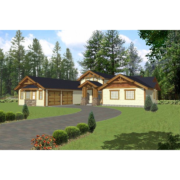 001-3147: Mountain Northwest 3 Bed, 3 Bath Luxury Home Plan, 2451 Sq Ft: Full Blueprints with License to Build by Home Plan Marketplace - Lesuto