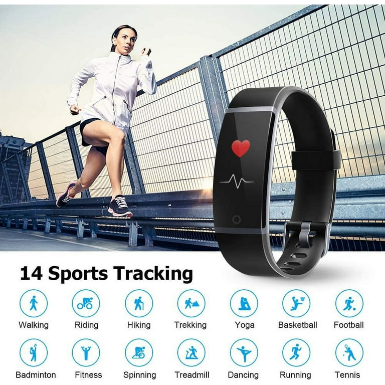 Letsfit ID132 Black HR Fitness Trackers