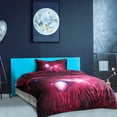 thumbnail image 3 of PiccoCasa 2Pcs Polyester Duvet Cover Set Galaxy Sky Bedding Sheet, Twin, Red, 3 of 6