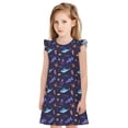 thumbnail image 1 of Fotbe Cute Shark Vestido de Dormir para Niñas de 3 a 10 Años, Mangas Cortas, Estilo Princesa, Pijama Camisón con Mangas Voladas-XX-Large, 1 of 6