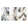 thumbnail image 2 of Designart "Grey Marble Waves in Geode II" Abstract Wall Art Set Of 3 - Modern Grey Gallery Set For Office Decor, 2 of 6