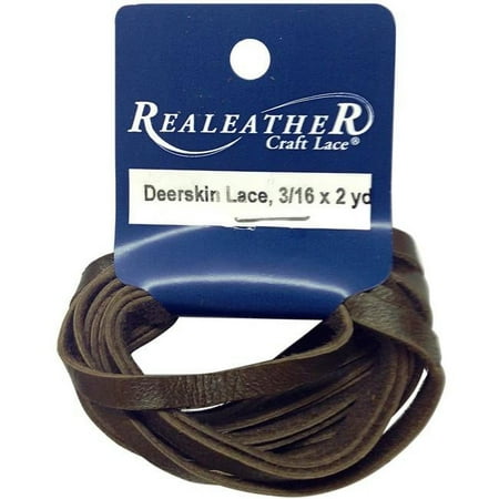 UPC: 0870192003116 | Realeather(R) Crafts Deerskin Lace 3/16 X2yd Packaged-Chocolate