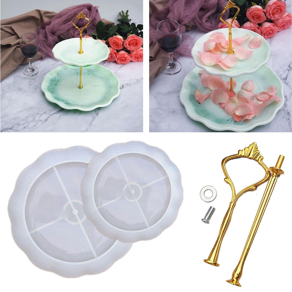 Osdhezcn Round Shape Fruit Platter Epoxy Resin Casting Molds for Making Home Decor Gift