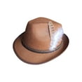 thumbnail image 5 of Fedora Hats for Men Decorative Trilby Hat Fashion Jazz Cap Costume Accessory Brown, 5 of 9