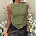thumbnail image 2 of jobturf Floral Lace Tank Tops for Women Asymmetric Hem Slim&nbsp;Fitted Sleeveless Shirts Going Out Summer Blouses Beach Vacation Outfits S-XL, 2 of 6