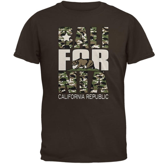 Camo Bear California Republic Oversize Mens T Shirt Brown X-LG
