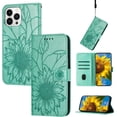 thumbnail image 2 of Case for iPhone 15 Pro Wallet Case Kickstand Magnetic Closure with Card Holder Sunflower Pattern Leather Flip Folio Durable Shockproof Cover for iPhone 15 Pro Green Sunflower, 2 of 17