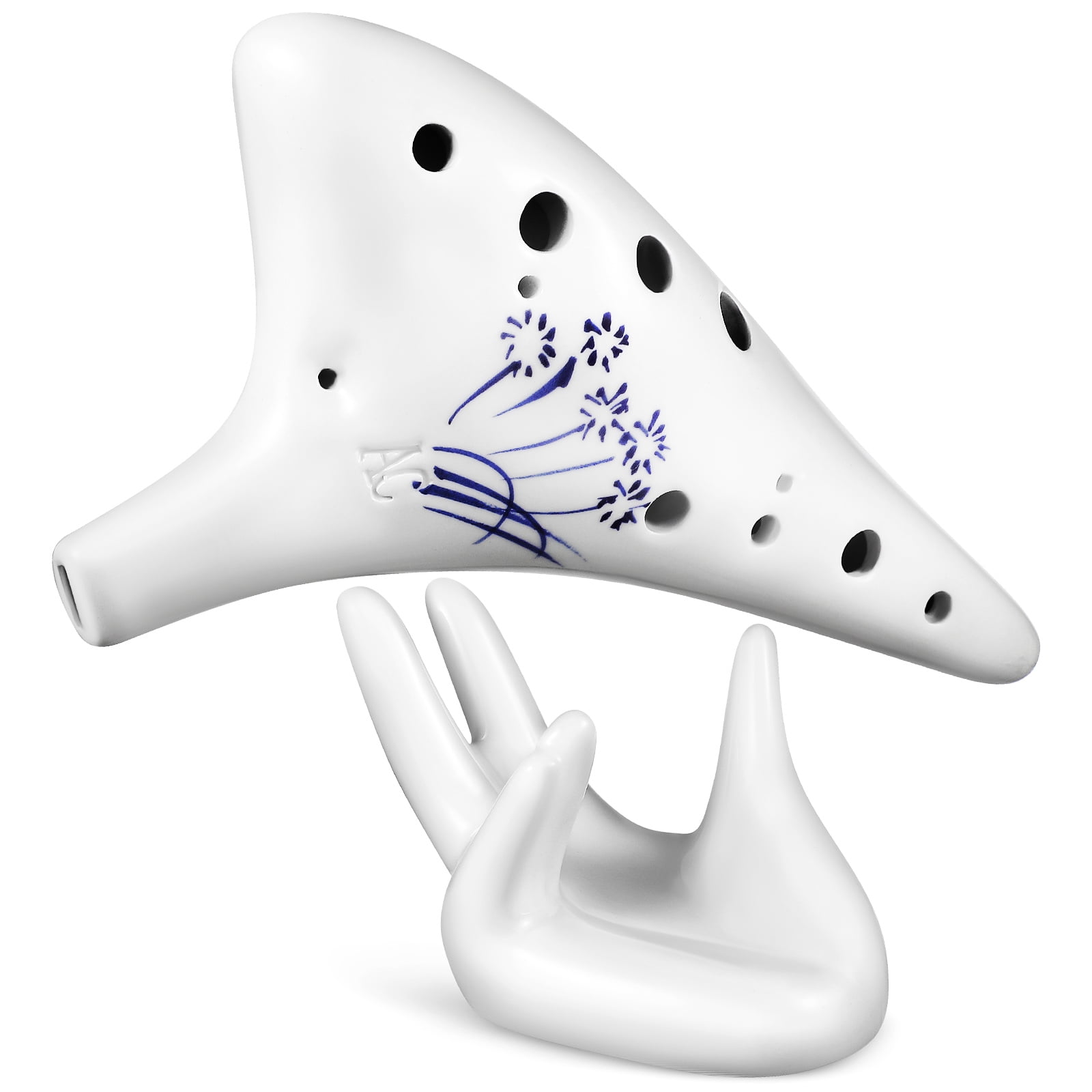 Alto C 12 Hole Ocarina Durable Ceramic Ocarina Instrument with Storage Holder