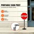 thumbnail image 2 of KFFKFF Iron Signage Post, 4-foot Mobile Robust Steel Post Sign Support with Durable Plastic Base & Rollers, U-Shape Sign Holder for Garden, Patio, Farm or Crossroads, Black, 2 of 9