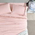 thumbnail image 3 of Swift Home Home Essential Luxurious Silky Ruffle Hem Microfiber Bedding Sheet Set Rose King, 3 of 4