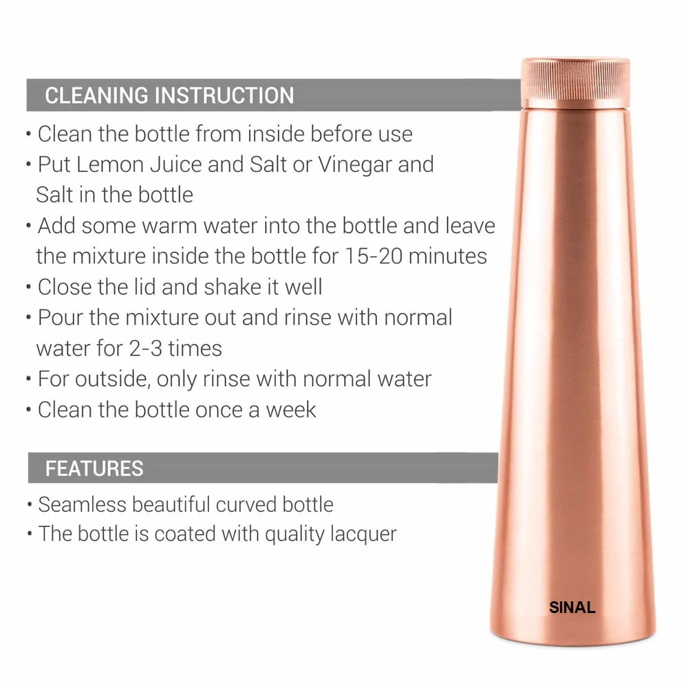 SINAL Leak Proof 1000 ml Bronze Copper Water Bottles