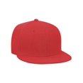thumbnail image 1 of Wool Blend Flat Visor Pro Style Snapback Cap, Red, 1 of 2