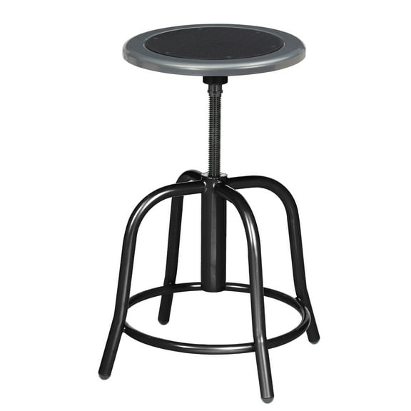 Vince Swivel Stool with Steel Seat, Black Frame, Grey Seat with Black Center