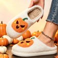 thumbnail image 6 of Halloween Pumpkin Face Slippers For Women Cute House Slippers Soft Warm Fuzzy Indoor Home Shoes, 6 of 6