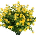 thumbnail image 5 of GRNSHTS 6PCS Artificial Flowers, Fake Artificial Greenery UV Resistant No Fade Faux Plastic Plants for Wedding Bridle Bouquet Indoor Outdoor Home Garden Kitchen Office Table Vase (Yellow), 5 of 14