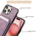 thumbnail image 3 of for iPhone 13 Pro Wallet Case with Shoulder Lanyard Strap, Crossbody Phone Case with Card Holder Slots for Women Girls, Luxury PU Leather Flip Stand Purse Cover Shockproof Case, Purple, 3 of 9