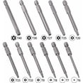 thumbnail image 2 of Juego de 11 puntas Torx de 75 mm, acero S2, magnéticas, hexagonales, T6, T7, T8, T9, T10, T15, T20, T25, T27, T30 y T40. Puntas Torx eléctricas para tornillos en forma de T., 2 of 5