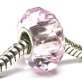 thumbnail image 2 of Queenberry Sterling Silver Light Pink Crystal October Simulated Birthstone European Style Bead Charm Fits Pandora, 2 of 2
