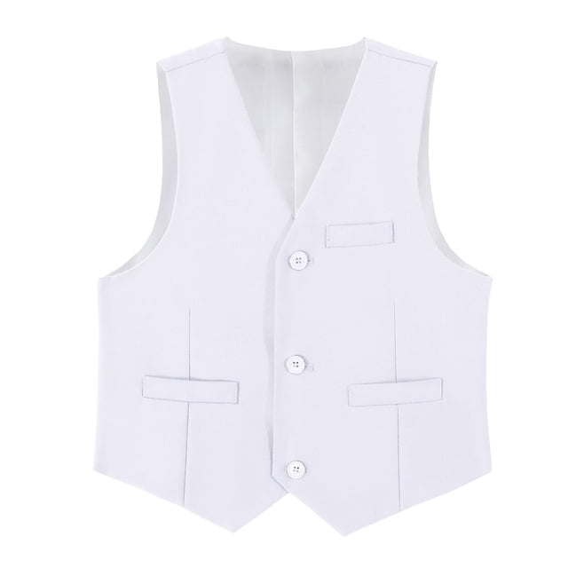 Chaleco Zoushen para niño, uniforme blanco sin mangas, talla 6, poliéster