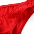 thumbnail image 6 of DJDLJWCJ Men's Thongs Underwear G-String, Thin Stretch Cotton Mens Bikini Briefs Underwear Low-Rise Underpant Red M, 6 of 6