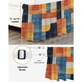 thumbnail image 3 of Abstract Stitching Bed Skirt Queen Size 16" Drop White Orange Blue Fluid Wash Art Ruffled Wrap Around Bed Skirts Adjustable Elastic Bedskirt Dust Ruffle for Queen Size Bed, 3 of 7