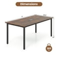 thumbnail image 3 of Gymax 2PCS Large Office Table w/ Cable Grommet Sturdy Metal Legs for Boardroom, 3 of 10